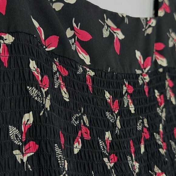 Vicky Tiel Tiered Mixed Floral Print Smocked Dress Sz 3X  Boho Cottage Prairie - Picture 5 of 9